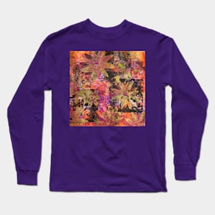 Flower in Black Square (Original Print Colours) Long Sleeve T-Shirt